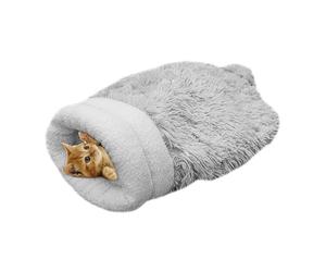 Cat Nest - Foldable Soft Semi-Closed Plush Cave - 23.6 x 11.8 Inch Warm Kitten Bed | Heat Retention for Indoor and Outdoor Living Room, Balcony, Autumn, Winter, Mice, Small Animals