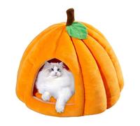 Cat nest house, Halloween cat bed | Pumpkin shaped house bed for pet kittens, soft pet tent bed, and comfortable pet cave bed for indoor cats and small dogs