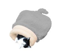 Cat Nest - Semi-enclosed Warm Plush Sleep Bag | Vertical Placement Tail Design Winter Cat Bed - for Kitten Mice Small Animal Bedroom Balcony Indoor Outdoor