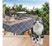 Cat Net for Balcony, 3 x 4 m Cat Net, Wire Reinforced, No Drilling, Window Cat Protection Net with High-Strength Nylon, Transparent Mesh Balcony Net for Cats to Secure Balconies, Patios, Windows