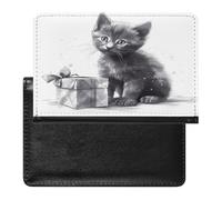 Cat Next to Gift Passport Cover Protector Rfid Blocking Passport Holder Id Card Holder Secure Travel Wallet Organizer for Passport Tickets Credit Cards, style, One Size