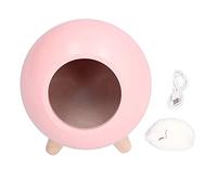 Cat Night Light, Cute Cat Night Light Little Pet House Dual Power USB Charging LED Night Lamp Bedroom Lighting Atmosphere Lamp (Pinkish)