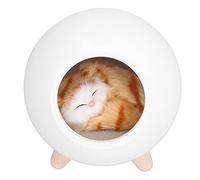 Cat Night Light, Cute Cat Night Light Little Pet House Dual Power USB Charging LED Night Lamp Bedroom Lighting Atmosphere Lamp (White)