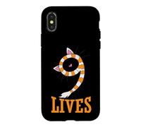 Cat Nine Lives Scarf Cat Ears Case for iPhone X/XS