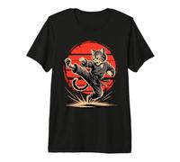 Cat Ninja Fighter Karate Martial Arts Premium T-Shirt