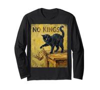 Cat No Kings Funny Sunflowers Van Gogh Black Cat No Kings Long Sleeve T-Shirt