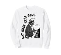 Cat Noir Jazz Club Retro Music Sweatshirt