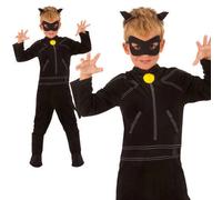 Cat Noir Superhero Boys Fancy Dress Miraculous Kids Book Day Costume Outfit