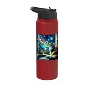 Cat Norwegian Forest Starry Night Norwegian Forest Stainless Steel Insulated Water Bottle