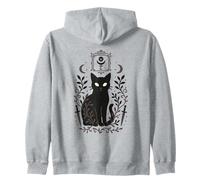 Cat Occult Witchcraft Symbol Mystical Pagan Art Zip Hoodie