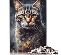 Cat Oil Paint Portrait Puzzles for Adults 1000 Piece Puzzle for Teenager Age 12 Years Up Christmas Eve Gifts 1000pcs (38x26cm)