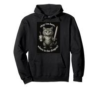 Cat Ok I'm Here Where Is The Dragon Pullover Hoodie