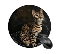 Cat on Blanket Round Gaming Mouse Pad Non-Slip Rubber Base Mousepad Travel Office Mousepads for Desk Funny Waterproof Computer Mouse Mat Cute Laptop Mouspad 7.8x7.8 Inch
