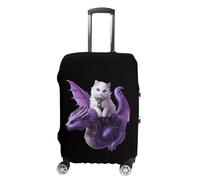 Cat on Dragon Personalized Luggage Case Cover Funny Travel Accessories Washable Suitcase Protector Fit 19-32 Inch S