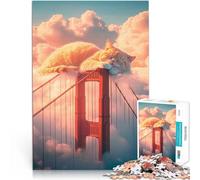 Cat on Golden Gate BridgeJigsaw Puzzles for teenagers 2000 Pieces For Family Fun is ideal as a gift for the whole family 70x100cm