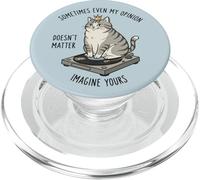 Cat On Record Player Imagine Your Opinion Doesn't Matter PopSockets PopGrip for MagSafe