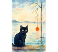 Cat on the Background of Water - A5 A4 A3 Cute Cats and Funny Animals Poster Wall Art Home Decor Art Print Featuring Playful Pets and Adorable Creatures for Living Room