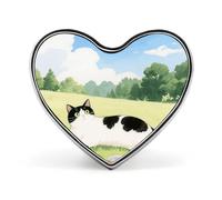 Cat on The Cloud Lapel Pin Fashion Brooch Pin Cute Button Badges Heart Shape Button Pins Enamel Pins Metal Pinback for Hat Shirt Clothing Bags Decoration, Cute Cat, Love form