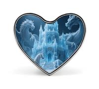 Cat on The Cloud Lapel Pin Fashion Brooch Pin Cute Button Badges Heart Shape Button Pins Enamel Pins Metal Pinback for Hat Shirt Clothing Bags Decoration, Cold Castle, Love form
