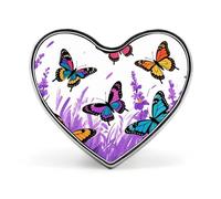 Cat on The Cloud Lapel Pin Fashion Brooch Pin Cute Button Badges Heart Shape Button Pins Enamel Pins Metal Pinback for Hat Shirt Clothing Bags Decoration, Colorful Butterflies, Love form