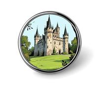 Cat on The Cloud Lapel Pin Fashion Brooch Pin Cute Button Badges Round Button Pins Enamel Pins Metal Pinback for Hat Shirt Clothing Bags Decoration, Circular, Aluminum, no gemstone
