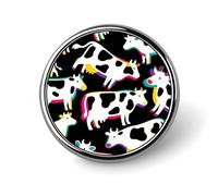 Cat on The Cloud Lapel Pin Fashion Brooch Pin Cute Button Badges Round Button Pins Enamel Pins Metal Pinback for Hat Shirt Clothing Bags Decoration, Circular, Aluminum, no gemstone