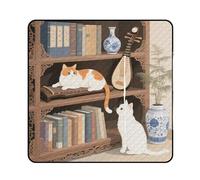 Cat on The Shelf Picnic Blanket 150x150cm, Foldable 2-in-1 Picnic Mat and Tote Bag Portable Waterproof Beach Mat Sandproof Outdoor Blanket for Park, Hiking, Beach, Camping, Travel