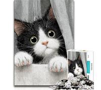 Cat on The Sofa Jigsaw Puzzles for Adults Teenagers Jigsaws Puzzle,Help The Brain Exercise Addictive Toys to Cultivate Patience Suitable for Couples (50x75cm)