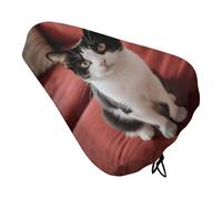 Cat on The Sofa Padded Bike Seat Cover with Drawstring and Spring Buckle, Waterproof Bicycle Seat Cushion Extra Wide, Soft Comfort Bicycle Saddle for Mountain Exercise Road Bikes