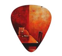 Cat on the table 12 Pack Guitar Picks Plectrums,4 pieces in each of 3 sizes, Suitable for a wide range of stringed instruments
