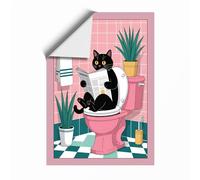 Cat on Throne Modern Unframed Wall Art Print A3 (42×29.7cm), Wall Decor for Living Room, Bedroom, Office & Home, Art Gift
