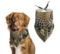 Cat on Tree Trunk Waterfall Dog Bandana Triangle Dog Scarf Washable Polyester Dog Bibs Cute Pet Bandana for Medium Large Dogs Puppy and Cats