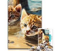 Cat on Vacation Jigsaws 1000 Pieces for Teenagers,Educational Games Home Decoration Deal As Gifts for The Whole Family (50x75cm)