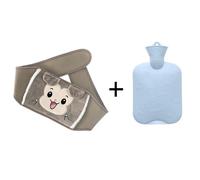 (cat, One size) 1000ml Hot Water Bottle Bag + Belt Rubber Or Warm Plush Pouch Waist Cover Belt