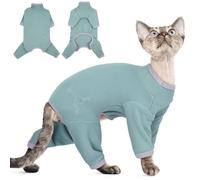 Cat Onesie, Cat Jackets for Cats Only Coat to Stop Overgrooming Recovery Suit Surgery Suit(Bean Green, XL)