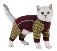 Cat Onesie Post Surgery, Cat Operation Recovery Suit with Legs Grooming Jumper Anti Licking Suit Sphynx Jumper for colder seasons(Red, XL)