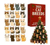 Cat Ornament for Christmas Advent | 24 Days 2D Acrylic Decor with | Christmas Tree Ornament Cat Countdown Calendar 2025 | For Home Living Room Adults Party