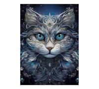 Cat Ornament Jewel 1000pcs Mini Puzzle For Adults Challenging | 38x26cm Cardboard Living Room Decor Durable Structure Birthday Gift Anxiety Relief