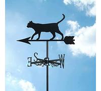 Cat Ornament Metal Weathervane,Weathercock Wind Direction Indicator Stainless Steel Weather Vane Cute Cat Shape Roof Garden Decoration,for Outdoor Farm Yard,Cat~e