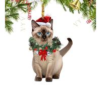 Cat Ornaments - 2D Acrylic Decorations | Christmas Tree Ornaments | for Winter Festive Home Holiday Party Fireplace Yard Family Friends