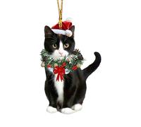 Cat Ornaments Christmas Tree, Cute Cat Christmas Decoration,5.5 X 8cm, Hanging Acrylic 2d Ornaments, Fireplace Decorations, Garden Holiday Decorations, Decorative Tree Trinkets, For Home, Garden