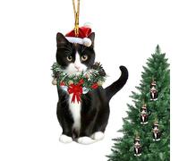 Cat Ornaments for Christmas Tree,Acrylic 2D Cat Keepsake,Cute Kitten Ornaments - for Winter Festive Holiday Party Seasonal Celebration Fireplace Workplace