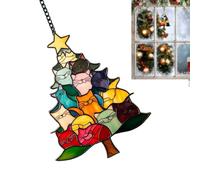 Cat Ornaments for Christmas Tree,Acrylic 2d Flat Funny Christmas Cat Ornaments - Hangable Sun Catcher for Window Holiday Indoor Outdoor Porch Balconies Garden Yard Lawn Kitchen Patio Home