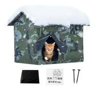 Cat Outdoor House - Insulated Waterproof Nest - Cat Shelter with Removable Door Cover - for Dog Kitten Bunny Animal Winter Outside Patio Balcony
