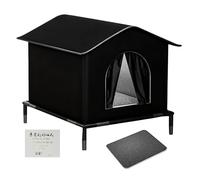 Cat Outdoor Shelter - Heat Retention Sanctuary System, Waterproof Moisture Barrier Support Supply, Portable Den Nesting Tool, Padded Fleece Apparel Equipment | Pet Architecture with Utility Resid
