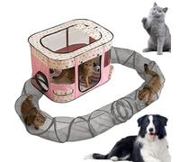 Cat Outdoor Tunnel Enclosed, Pet Tunnel Playground, Spacious Kitten, 35.43x27.56x23.62 Inches, Enclosure Garden, Lawn, Yard, Balcony, Easy Setup, Safe Play Area for Pets