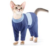 Cat Overall, Kitten Recovery Suit Cat Post Surgery Suit Four Legs Clothes Winter Jacket for Everyday Wear(Blue, XS)