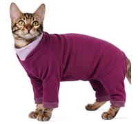Cat Overgrooming Suit | Cat Body Suit to Stop Licking | Escape-Proof Summer AC Protection Onesie | Soft Onesie with Legs | Anti-Shedding Sticky Hair | Full Coverage Pajamas Dogs (Berry Purple XL)