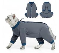 Cat Overgrooming Suit, Cotton Suit Post Surgery Cat Coat To Prevent Biting Recovery Suit With Long Sleeves To Cover Legs For Leg Surgery, Prevents Pet From Scratching Or Licking Stitches(Grey, XL)