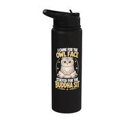 Cat Owl Face Buddha Sit Stainless Steel Insulated Water Bottle